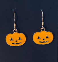 Load image into Gallery viewer, Halloween charm earrings in a variety of styles: Ghosts, haunted houses, jack-o’-lanterns, bats, witch hats, black cats, Halloween candy, spiders, and more