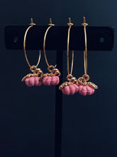Load image into Gallery viewer, Autumn Pumpkin hoop earrings in a variety of colors