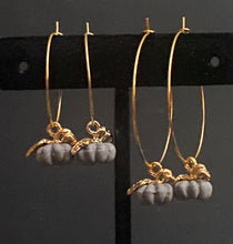 Load image into Gallery viewer, Autumn Pumpkin hoop earrings in a variety of colors