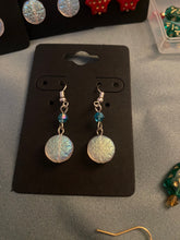 Load image into Gallery viewer, First Winter’s Snow: iridescent AB Czech glass snowflake earrings