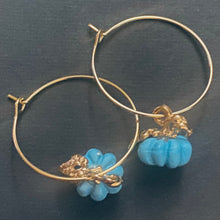 Load image into Gallery viewer, Autumn Pumpkin hoop earrings in a variety of colors