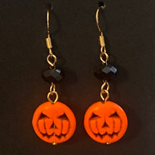 Load image into Gallery viewer, Halloween charm earrings in a variety of styles: Ghosts, haunted houses, jack-o’-lanterns, bats, witch hats, black cats, Halloween candy, spiders, and more