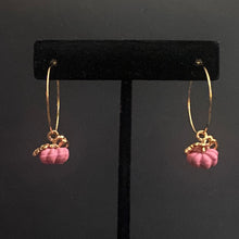 Load image into Gallery viewer, Autumn Pumpkin hoop earrings in a variety of colors