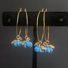 Load image into Gallery viewer, Autumn Pumpkin hoop earrings in a variety of colors