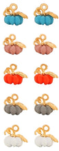 Load image into Gallery viewer, Autumn Pumpkin hoop earrings in a variety of colors