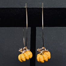 Load image into Gallery viewer, Autumn Pumpkin hoop earrings in a variety of colors