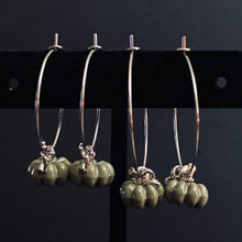 Load image into Gallery viewer, Autumn Pumpkin hoop earrings in a variety of colors