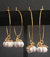 Load image into Gallery viewer, Autumn Pumpkin hoop earrings in a variety of colors