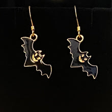 Load image into Gallery viewer, Halloween charm earrings in a variety of styles: Ghosts, haunted houses, jack-o’-lanterns, bats, witch hats, black cats, Halloween candy, spiders, and more