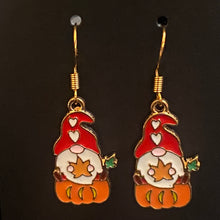 Load image into Gallery viewer, Pumpkin Patch fall-themed goldtone and enamel pumpkin earrings in a variety of styles