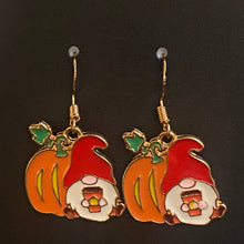 Load image into Gallery viewer, Pumpkin Patch fall-themed goldtone and enamel pumpkin earrings in a variety of styles