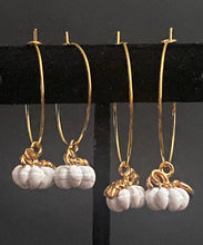 Load image into Gallery viewer, Autumn Pumpkin hoop earrings in a variety of colors