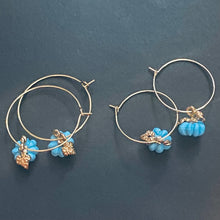 Load image into Gallery viewer, Autumn Pumpkin hoop earrings in a variety of colors