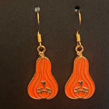 Load image into Gallery viewer, Pumpkin Patch fall-themed goldtone and enamel pumpkin earrings in a variety of styles