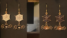 Load image into Gallery viewer, Halloween charm earrings in a variety of styles: Ghosts, haunted houses, jack-o’-lanterns, bats, witch hats, black cats, Halloween candy, spiders, and more