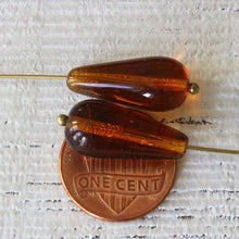 Load image into Gallery viewer, Cat Pendant: silvertone and Czech glass teardrop cat pendant with leather cord or silvertone chain