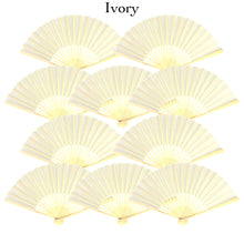 Load image into Gallery viewer, Hand Fan, silk & bamboo (folding), solid color