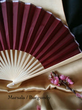 Load image into Gallery viewer, Hand Fan, silk & bamboo (folding), solid color