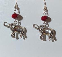 Load image into Gallery viewer, Alabama Crimson Tide sports fan elephant charm earrings