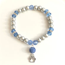 Load image into Gallery viewer, Helena Huskies sports fan glass pearl and crystal bracelet (choice of style)