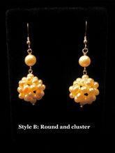 Load image into Gallery viewer, Freshwater pearl cluster drop earrings (sterling or 14K gold-filled), 2 styles available
