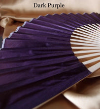 Load image into Gallery viewer, Hand Fan, silk & bamboo (folding), solid color