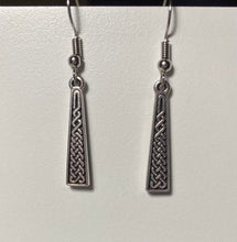 Load image into Gallery viewer, Silvertone Celtic knot teardrop earrings