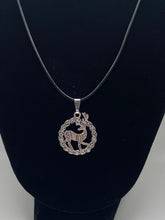 Load image into Gallery viewer, Celtic Stag or deer circular knotwork antique silvertone pendant