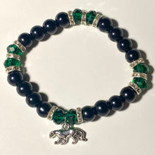 Load image into Gallery viewer, Pelham Panthers sports fan glass pearl and crystal bracelet (choice of style)