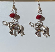 Load image into Gallery viewer, Alabama Crimson Tide sports fan elephant charm earrings