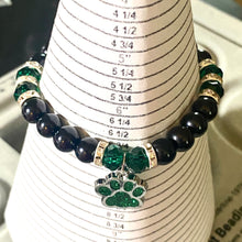 Load image into Gallery viewer, Pelham Panthers sports fan glass pearl and crystal bracelet (choice of style)