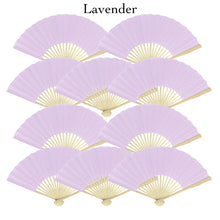 Load image into Gallery viewer, Hand Fan, silk & bamboo (folding), solid color