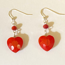 Load image into Gallery viewer, Love Me True glass heart earrings