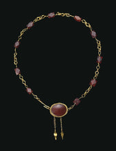 Load image into Gallery viewer, Peach Aventurine Ancient Roman reproduction necklace