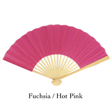 Load image into Gallery viewer, Hand Fan, silk & bamboo (folding), solid color