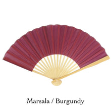 Load image into Gallery viewer, Hand Fan, silk & bamboo (folding), solid color
