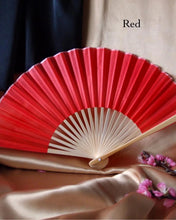 Load image into Gallery viewer, Hand Fan, silk & bamboo (folding), solid color