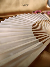 Load image into Gallery viewer, Hand Fan, silk & bamboo (folding), solid color