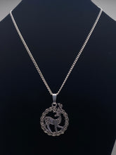 Load image into Gallery viewer, Celtic Stag or deer circular knotwork antique silvertone pendant