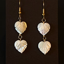 Load image into Gallery viewer, Caribbean Breezes: Natural carved shell or shell and freshwater pearl leaf earrings