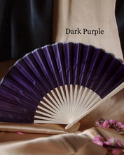 Load image into Gallery viewer, Hand Fan, silk & bamboo (folding), solid color