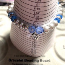 Load image into Gallery viewer, Helena Huskies sports fan glass pearl and crystal bracelet (choice of style)