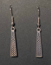 Load image into Gallery viewer, Silvertone Celtic knot teardrop earrings