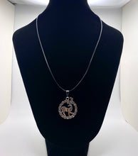 Load image into Gallery viewer, Celtic Stag or deer circular knotwork antique silvertone pendant