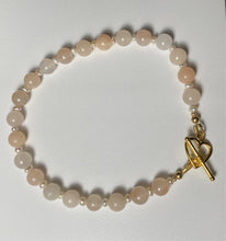 Load image into Gallery viewer, Cherry Blossoms in the Snow: pink opal and freshwater pearl bracelet and earrings set