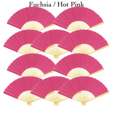 Load image into Gallery viewer, Hand Fan, silk & bamboo (folding), solid color