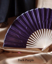 Load image into Gallery viewer, Hand Fan, silk & bamboo (folding), solid color