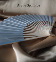 Load image into Gallery viewer, Hand Fan, silk & bamboo (folding), solid color