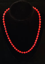 Load image into Gallery viewer, Red bamboo coral necklace with gold spacer beads