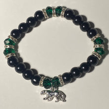 Load image into Gallery viewer, Pelham Panthers sports fan glass pearl and crystal bracelet (choice of style)